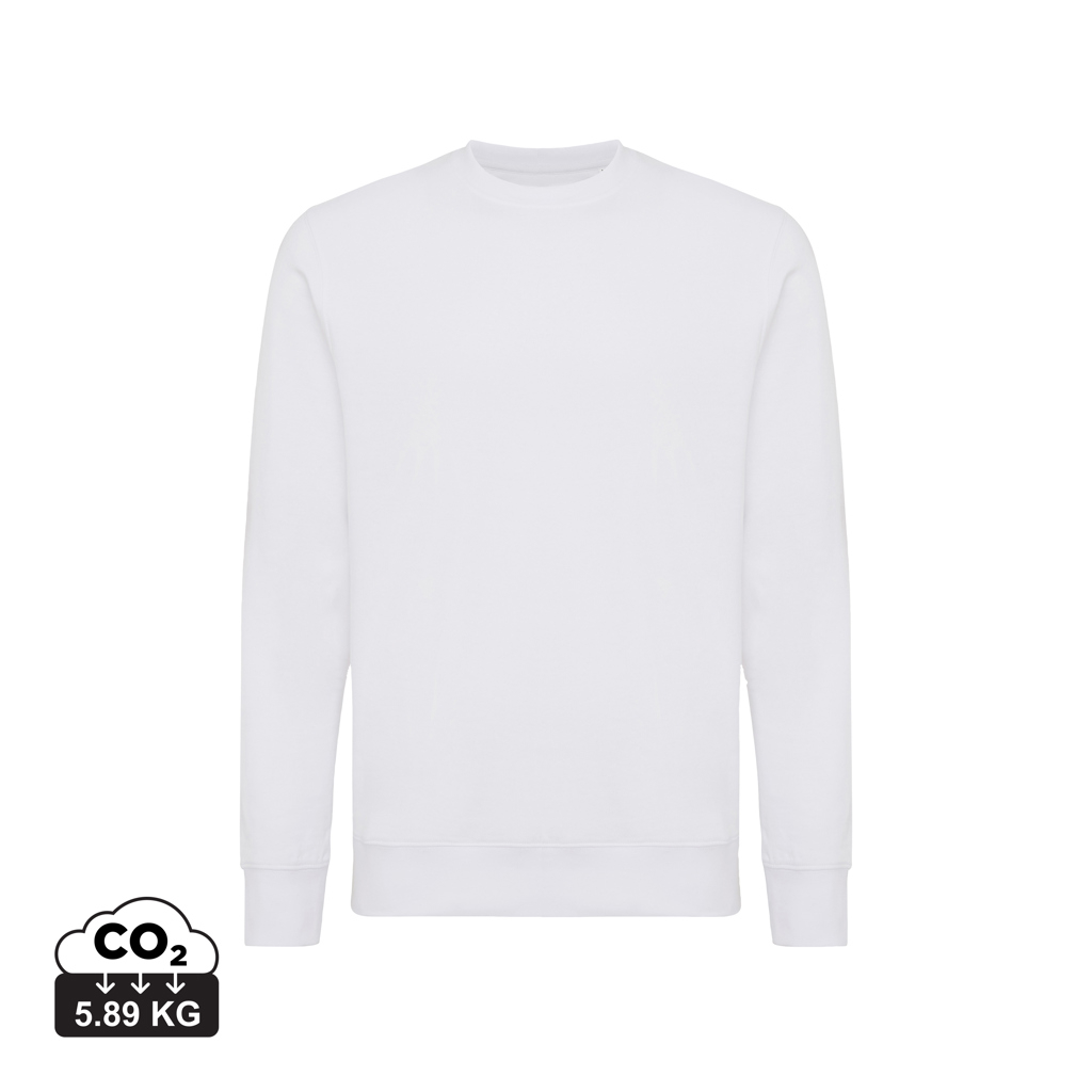 Sweater publicitaire unisexe à col rond coton bio Etosha Iqoniq recycled white